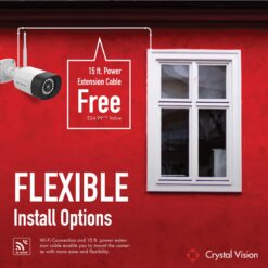 Crystal Vision Indoor/Outdoor 4-Camera Hardwired Floodlight 1Tb Hard Drive Security Camera System
