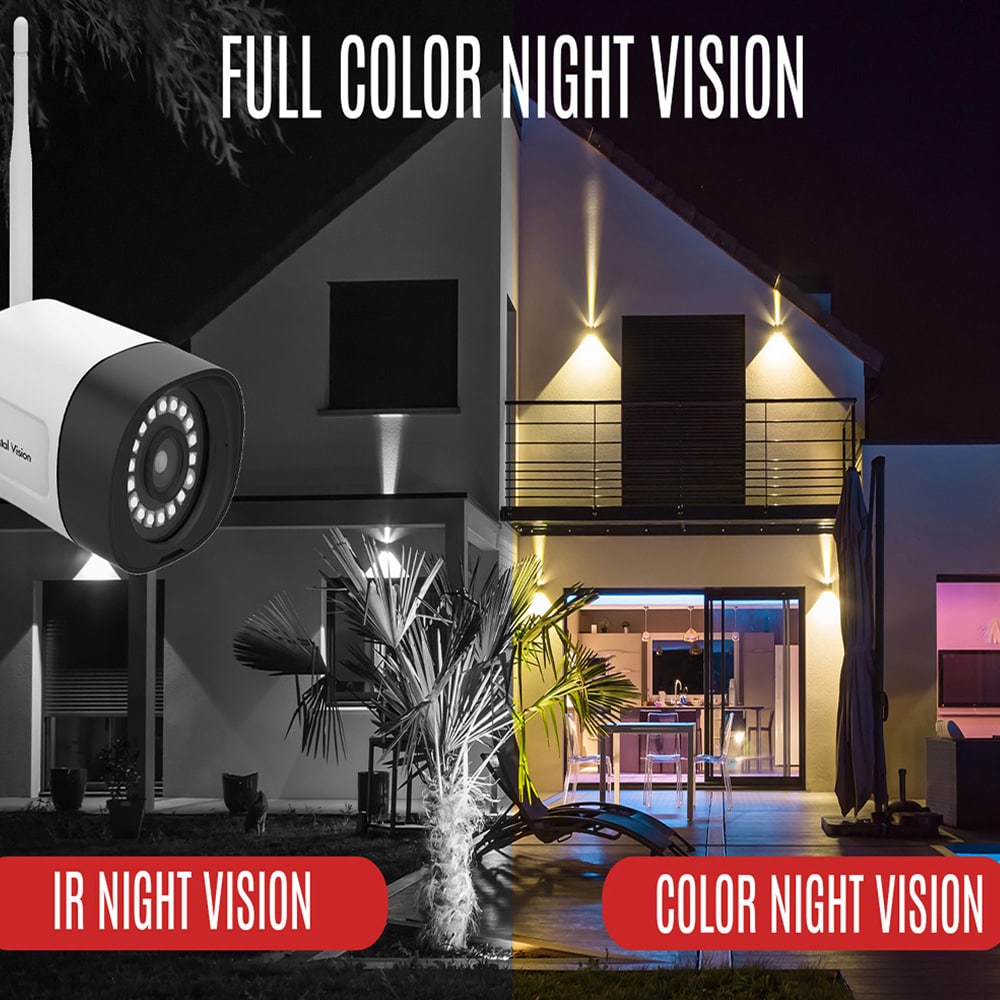 Crystal Vision Indoor/Outdoor 4-Camera Hardwired Floodlight 1Tb Hard Drive Security Camera System