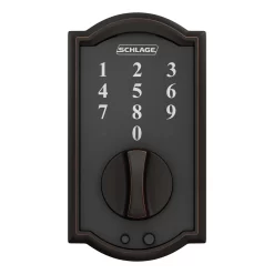 Schlage Touch Camelot Aged Bronze Electronic Deadbolt Touchscreen Keypad