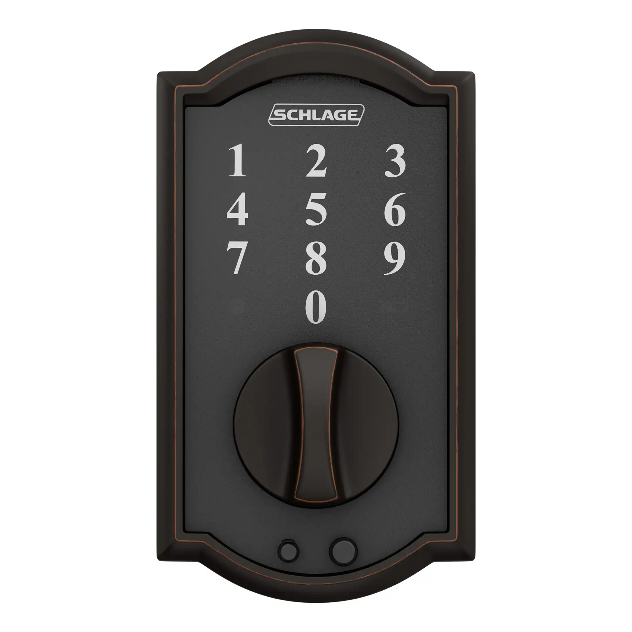 Schlage Touch Camelot Aged Bronze Electronic Deadbolt Touchscreen Keypad
