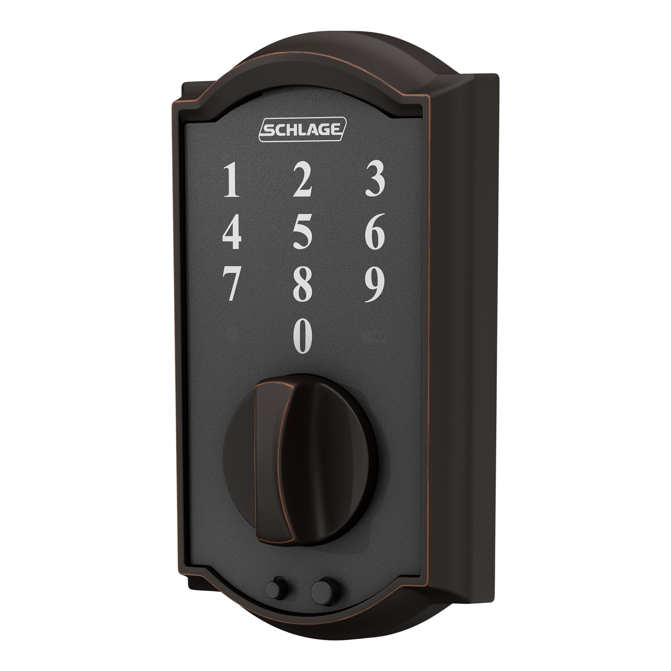 Schlage Touch Camelot Aged Bronze Electronic Deadbolt Touchscreen Keypad