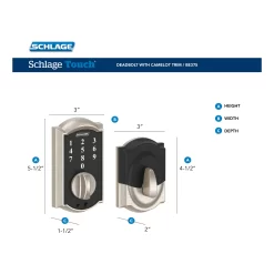 Schlage Touch Camelot Aged Bronze Electronic Deadbolt Touchscreen Keypad