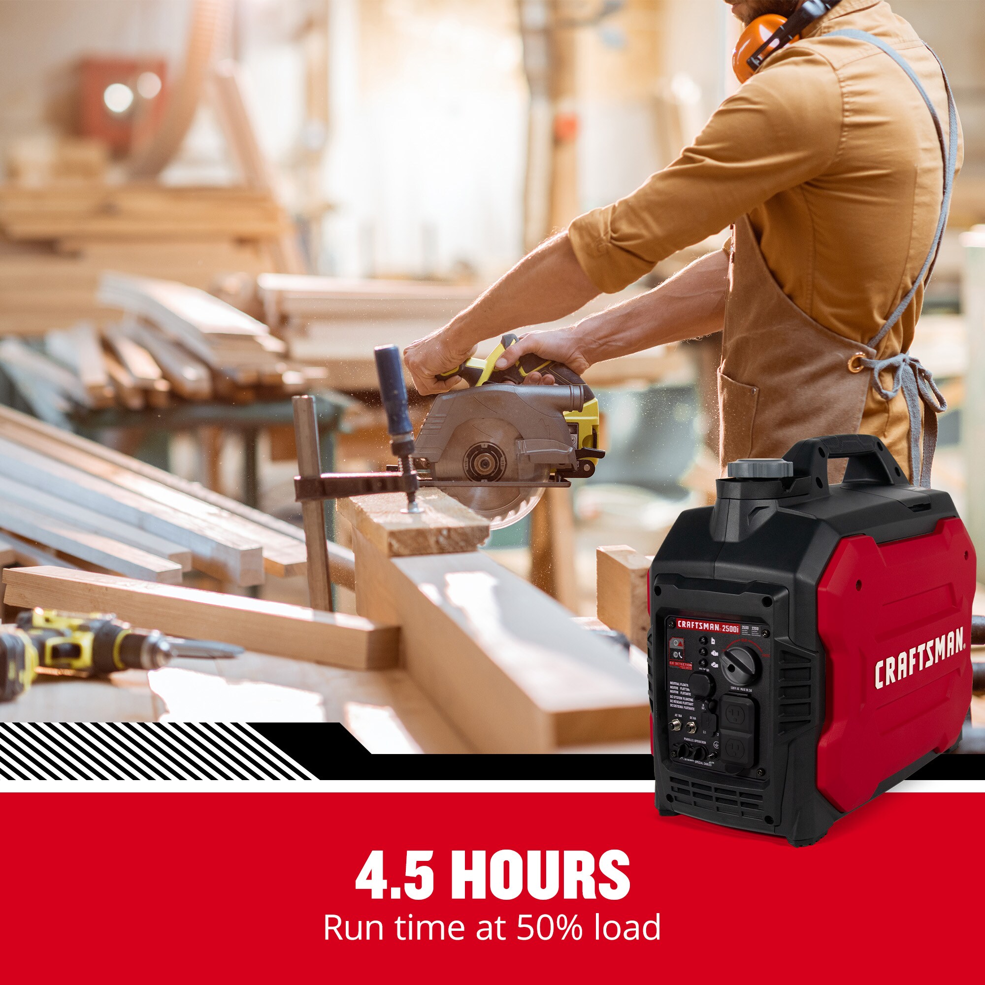 CRAFTSMAN 2500-Watt Single Fuel (Gasoline) Inverter Generator - Image 4