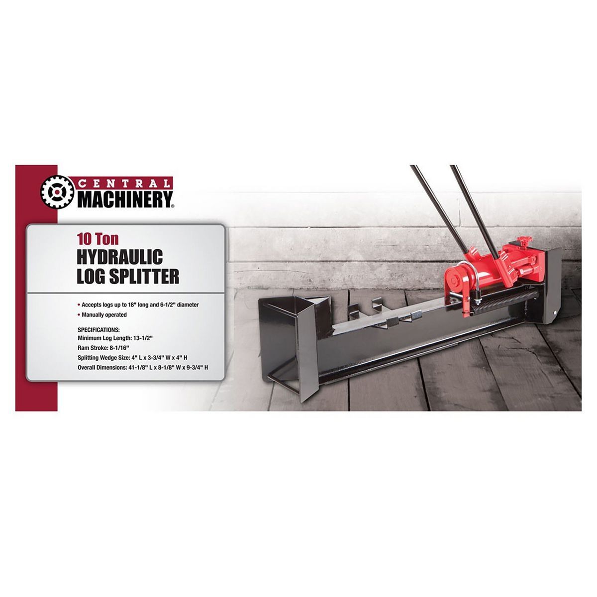 CENTRAL MACHINERY 10 Ton Hydraulic Log Splitter