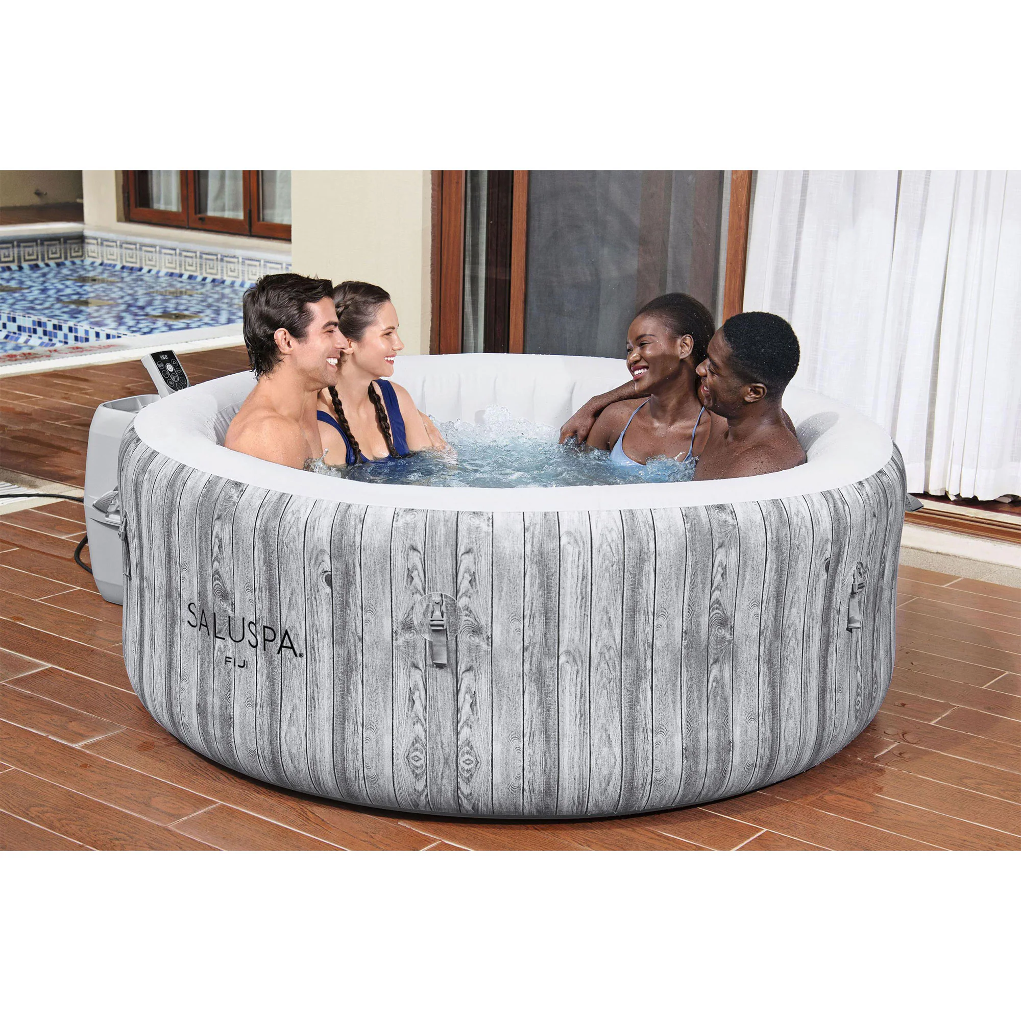 Bestway 120 Jet 4-Person Inflatable Round Hot Tub (Cover Included)