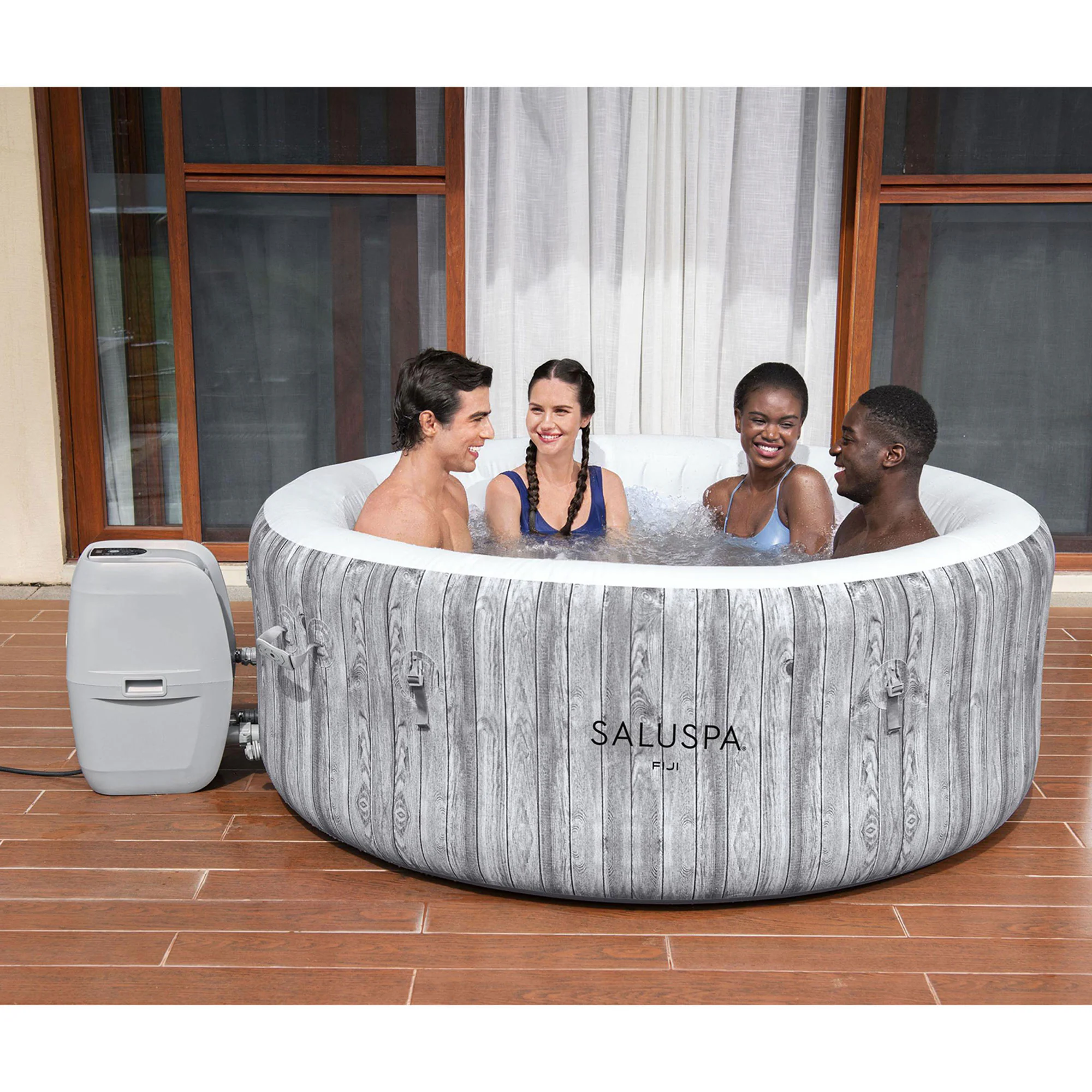 Bestway 120 Jet 4-Person Inflatable Round Hot Tub (Cover Included)