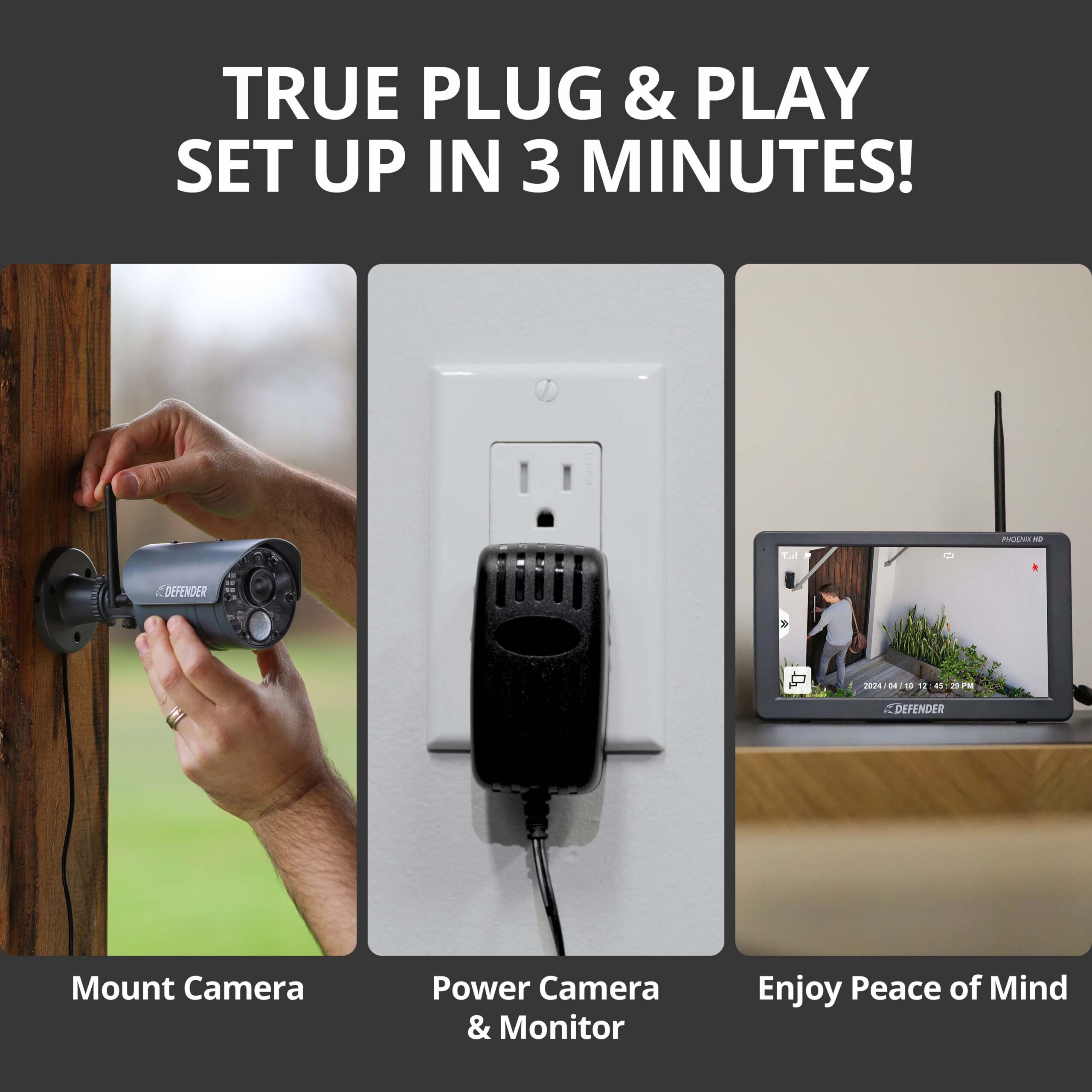 Defender PhoenixHD Indoor/Outdoor 4-Channel 4-Camera 1080P Plug-in Bullet Sd (Included) Security Camera System