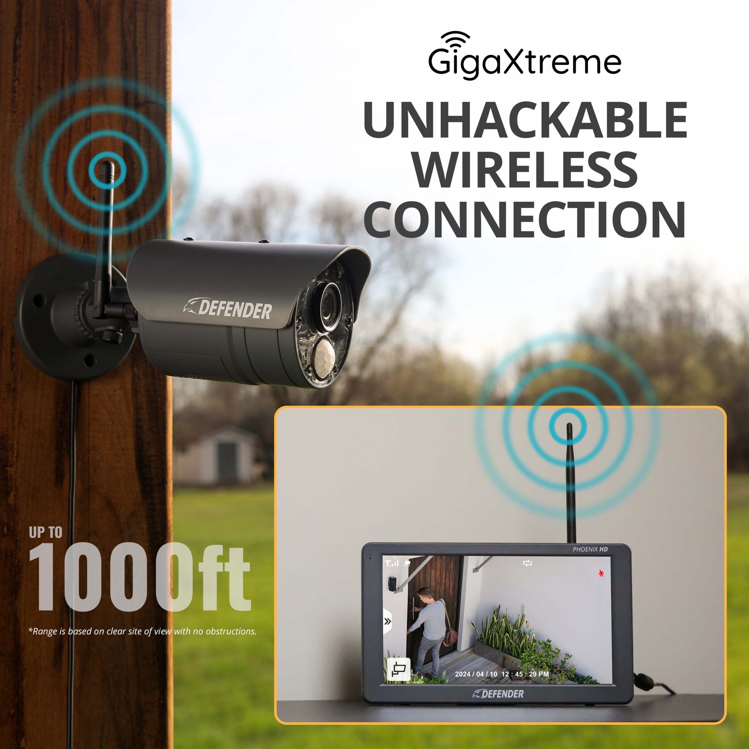 Defender PhoenixHD Indoor/Outdoor 4-Channel 2-Camera 1080P Plug-in BulletSd (Included) Security Camera System