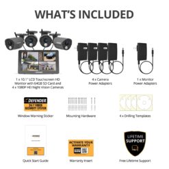 Defender PhoenixHD Indoor/Outdoor 4-Channel 4-Camera 1080P Plug-in Bullet Sd (Included) Security Camera System