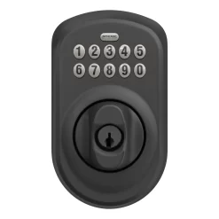 Schlage Plymouth Matte Black Electronic Deadbolt with Keypad