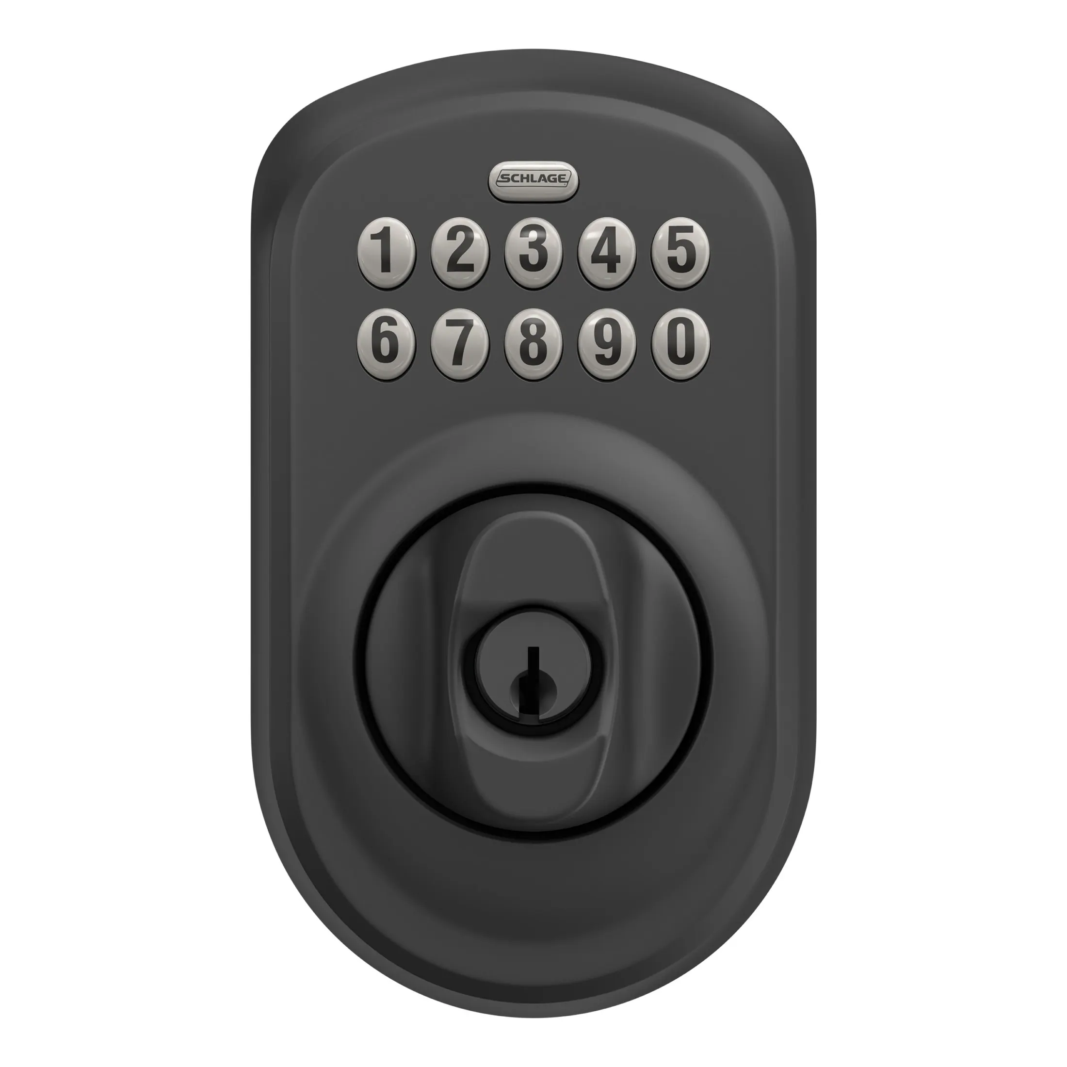 Schlage Plymouth Matte Black Electronic Deadbolt with Keypad