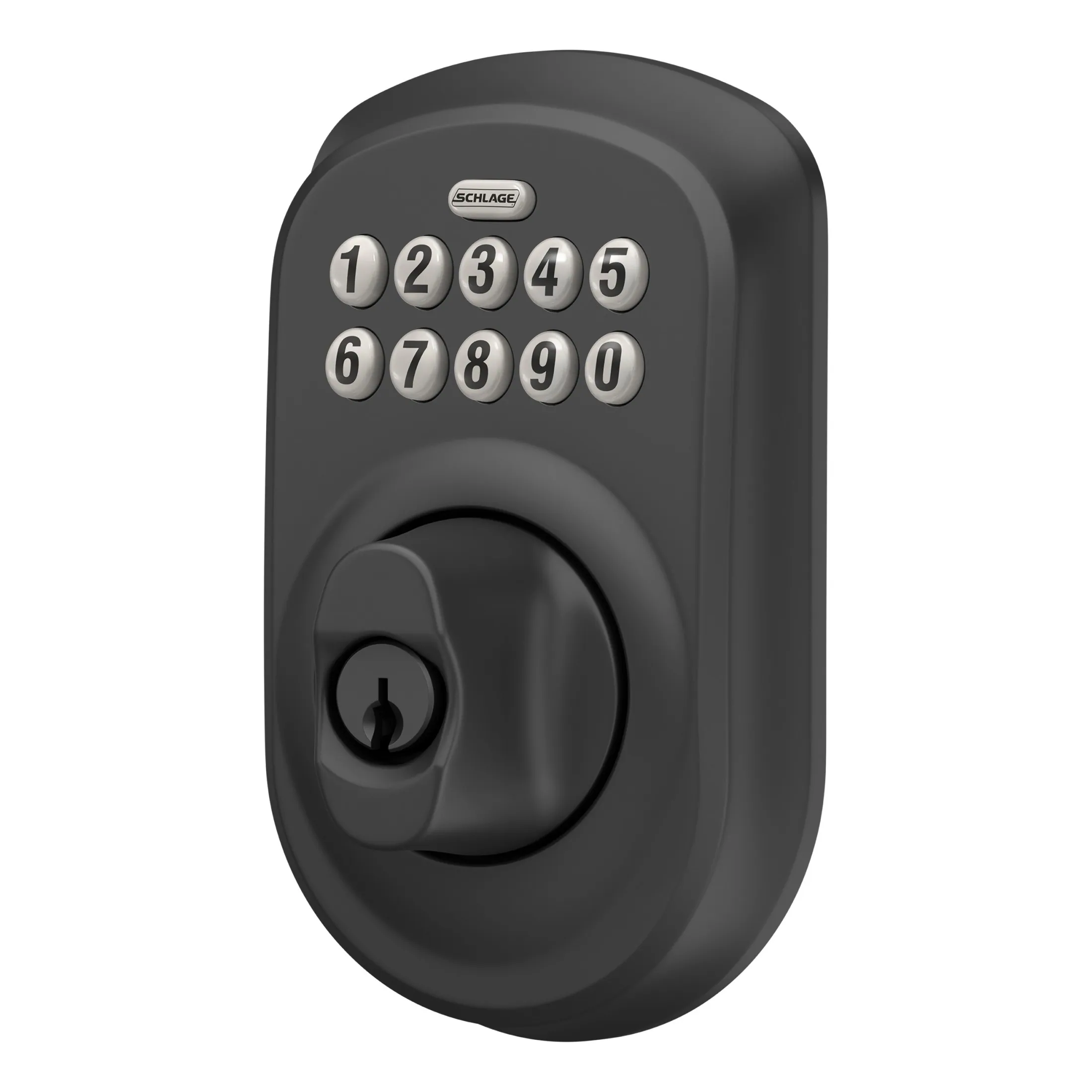 Schlage Plymouth Matte Black Electronic Deadbolt with Keypad