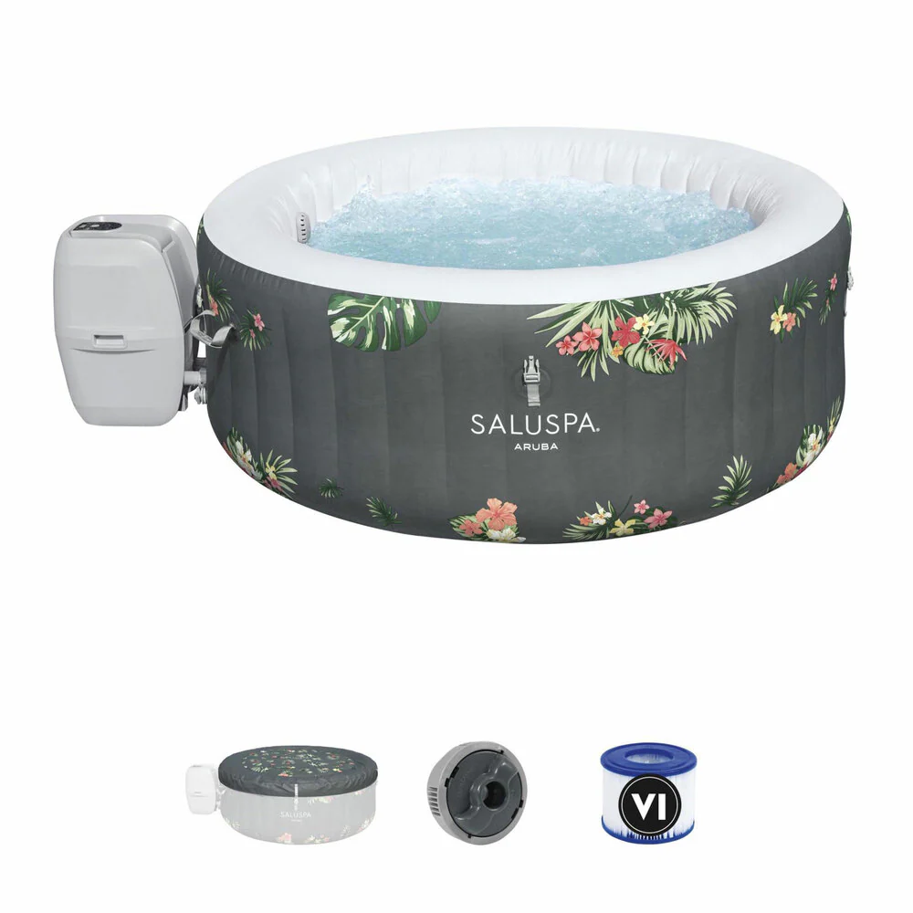 Bestway 110 Jet 3-Person Inflatable Round Hot Tub (Cover Included)