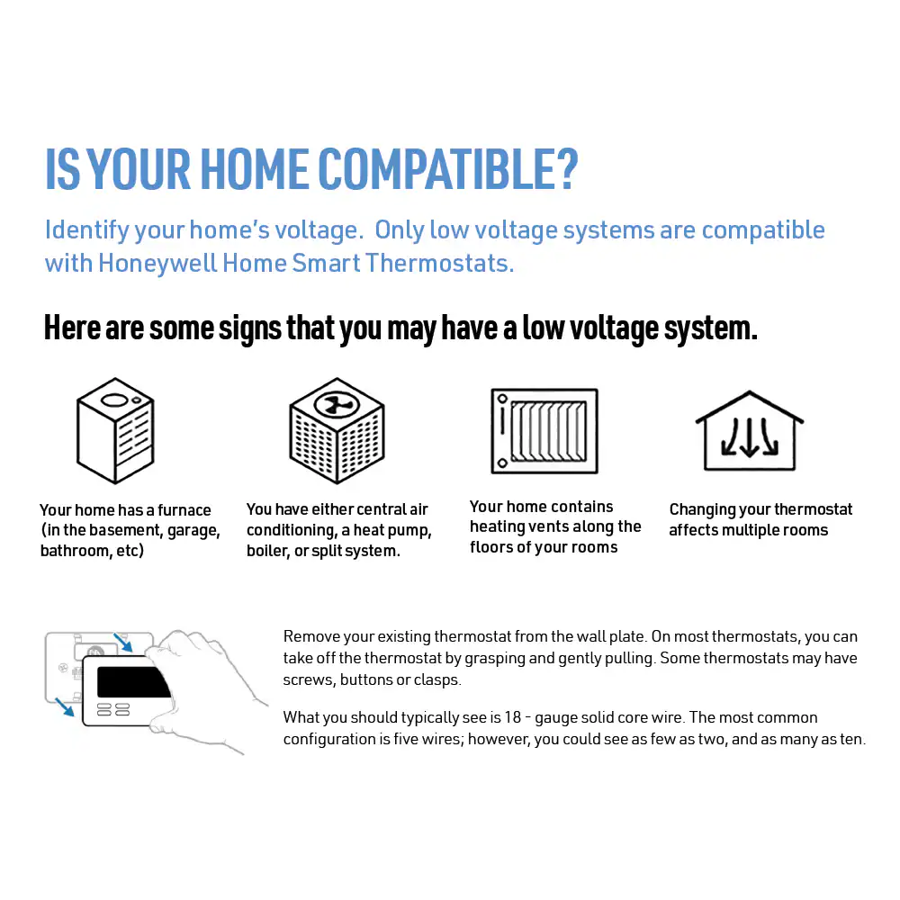 Honeywell Home White Smart Thermostat and Room Sensor with Wi-Fi Compatibility