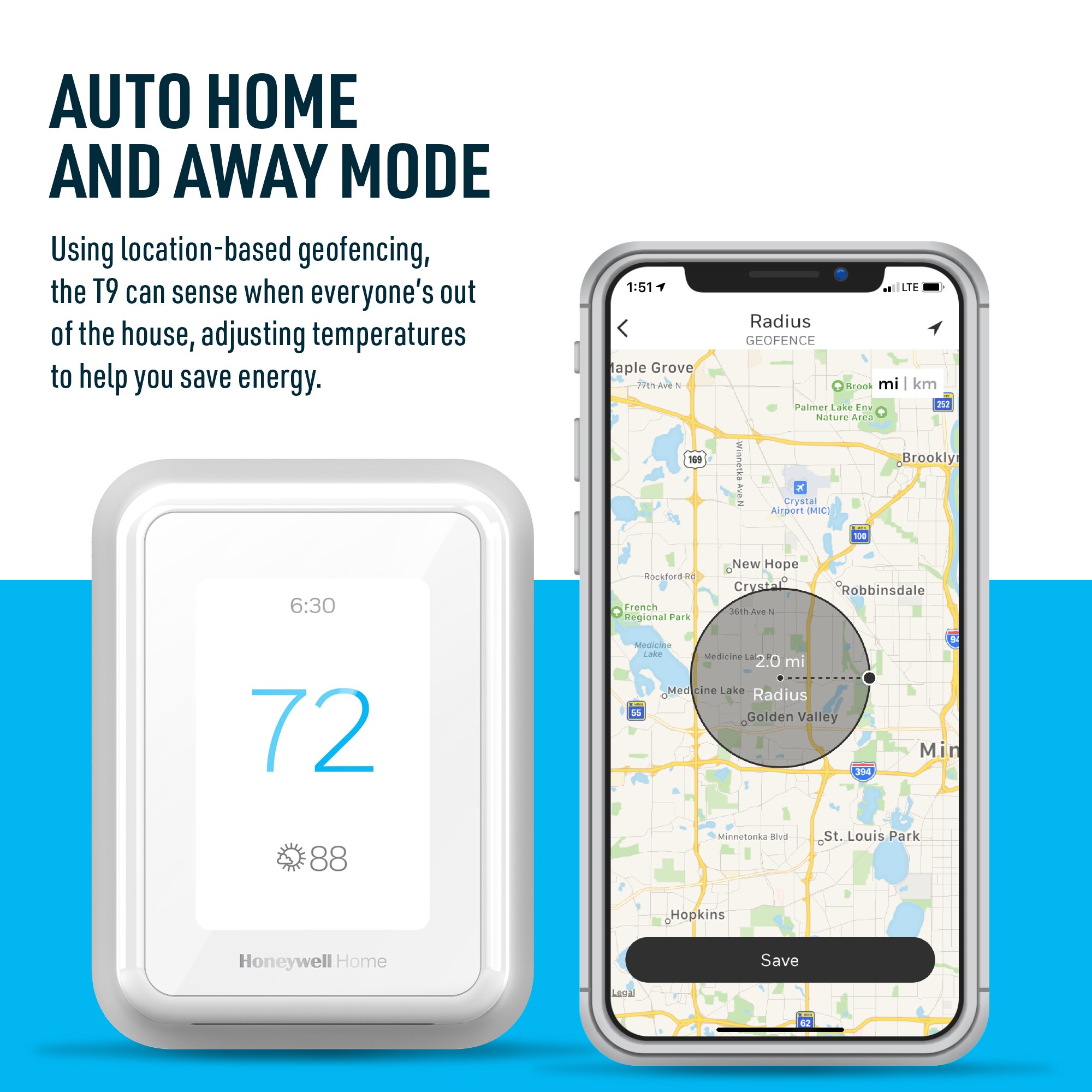 Honeywell Home White Smart Thermostat and Room Sensor with Wi-Fi Compatibility