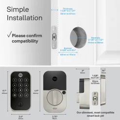 Yale Assure Lock 2 Satin Nickel Electronic Deadbolt Bluetooth Keypad