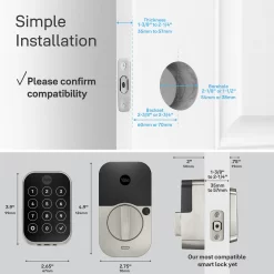 Yale Assure Lock 2 Black Suede Smart Lock Electronic Deadbolt with Wifi Bluetooth Fingerprint Touchscreen Keypad