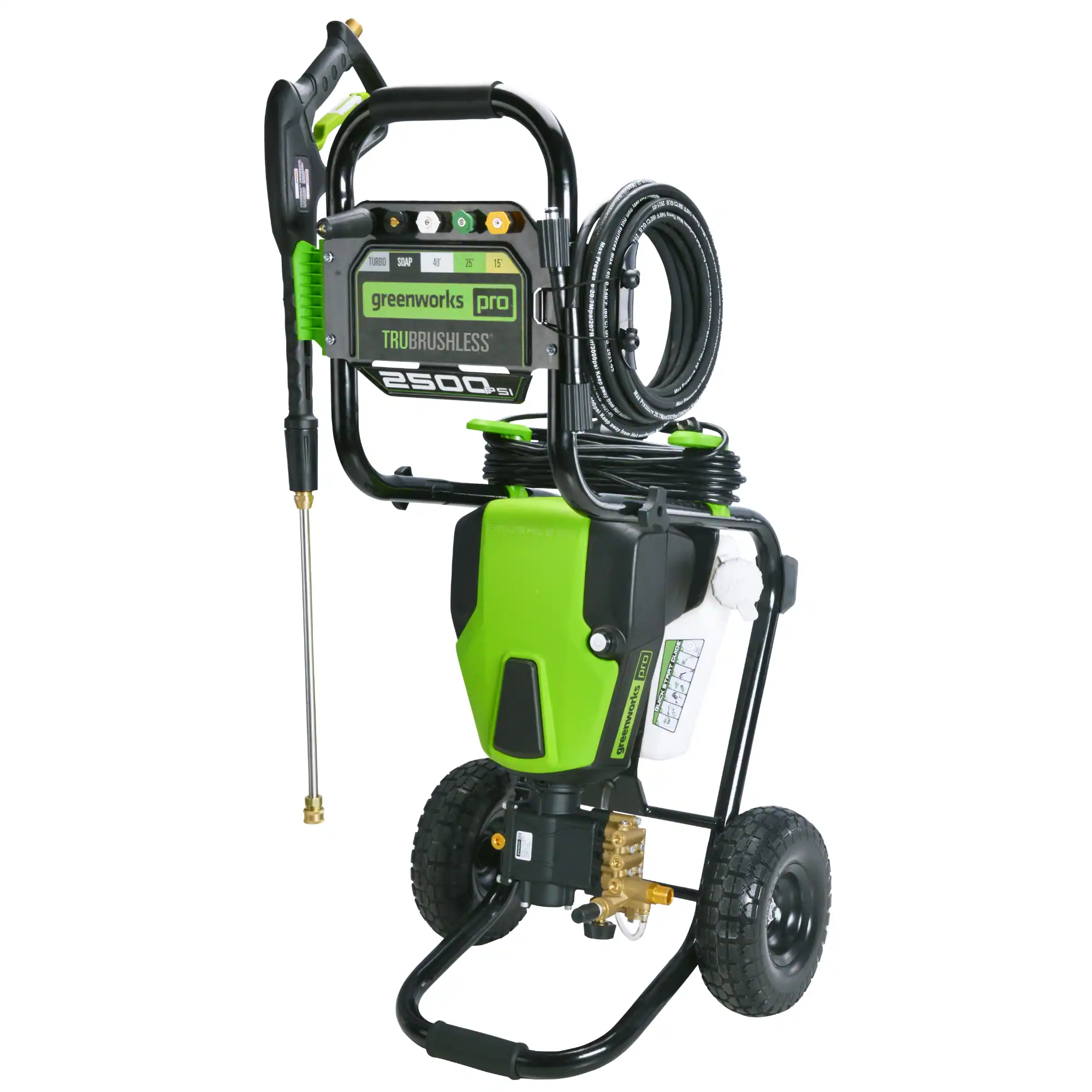 Greenworks Industrial Grade 2500 PSI 2.1-GPM Cold Water Electric Pressure Washer with 5 Spray Tips
