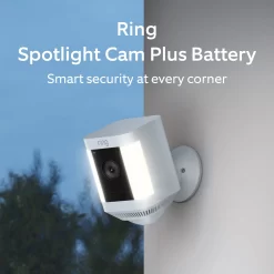 Ring Spotlight Cam Plus Battery - Smart Security Video Camera with 2 Motion-Activated LED Spotlights, 2-Way Talk, Color Night Vision, 2-Pack, White