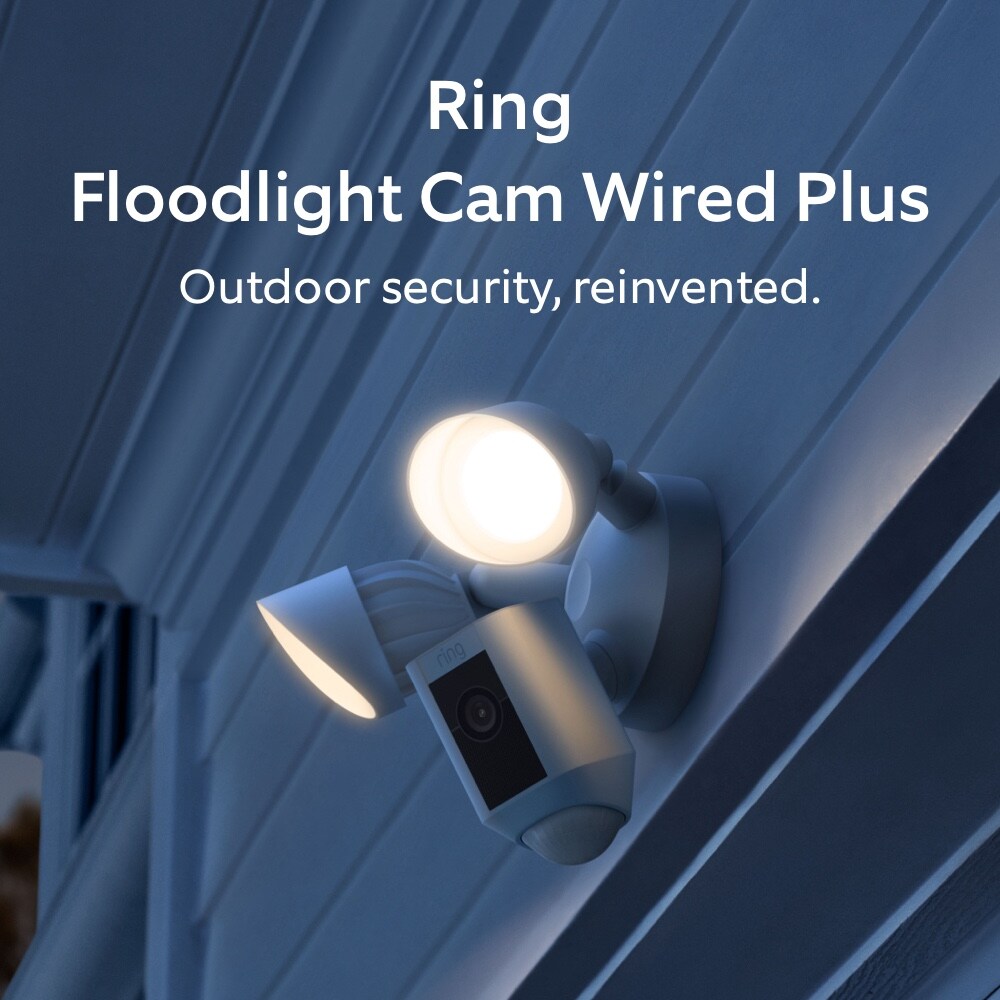 Ring Floodlight Cam Wired Plus - Smart Security Video Camera with 2 Motion-Activated LED Floodlights, 2-Way Talk, Color Night Vision, White - Image 2