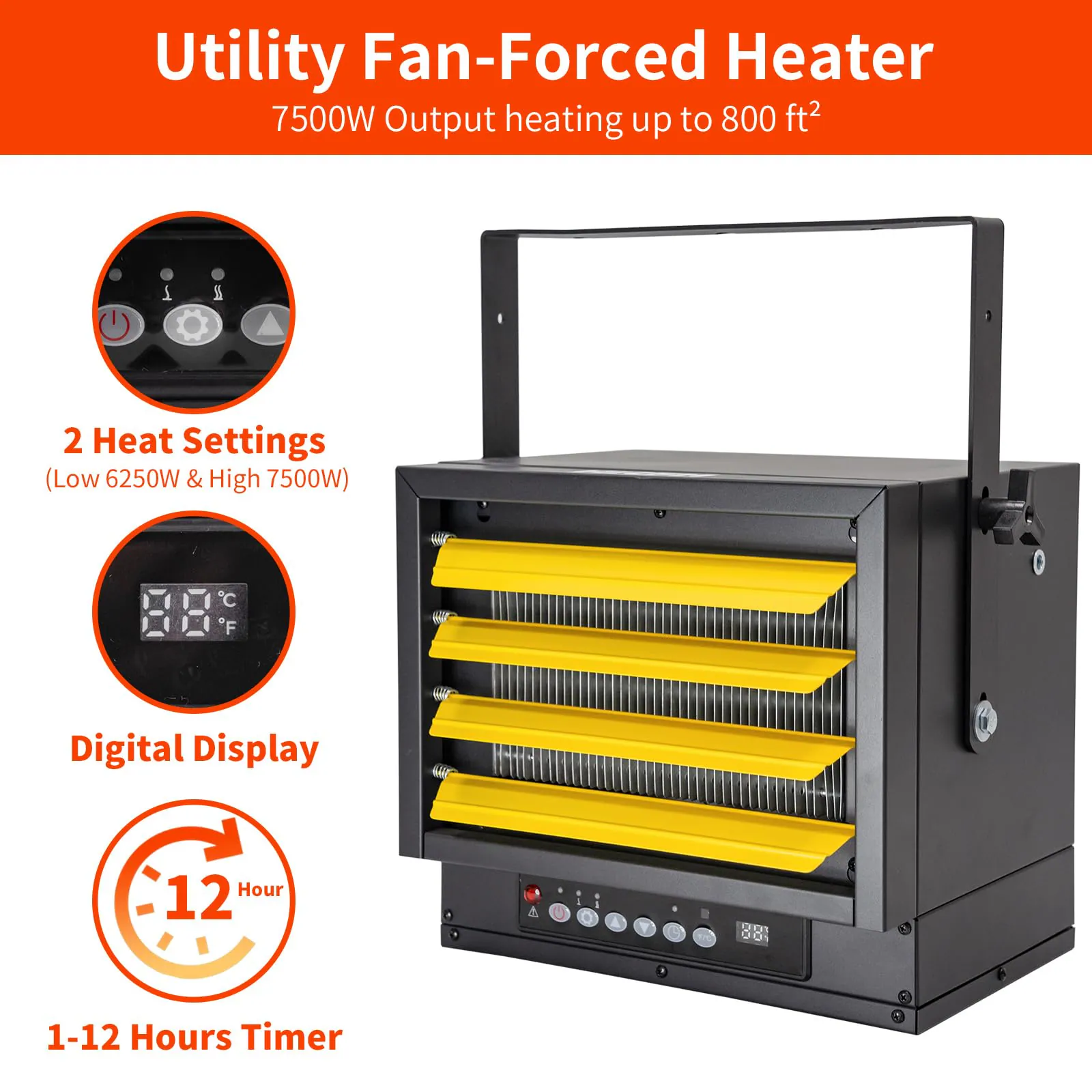 EdenDirect Up to 7500-Watt Portable with Thermostat