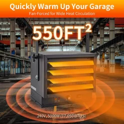 EdenDirect Up to 5000-Watt Portable Electric Garage Heater with Thermostat
