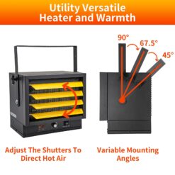 EdenDirect Up to 5000-Watt Portable Electric Garage Heater with Thermostat