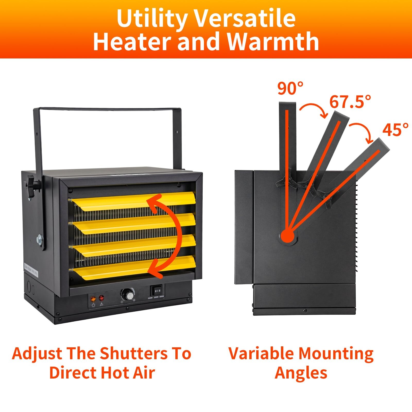 EdenDirect Up to 5000-Watt Portable Electric Garage Heater with Thermostat