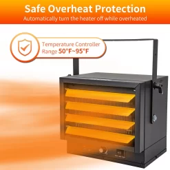 EdenDirect Up to 5000-Watt Portable Electric Garage Heater with Thermostat