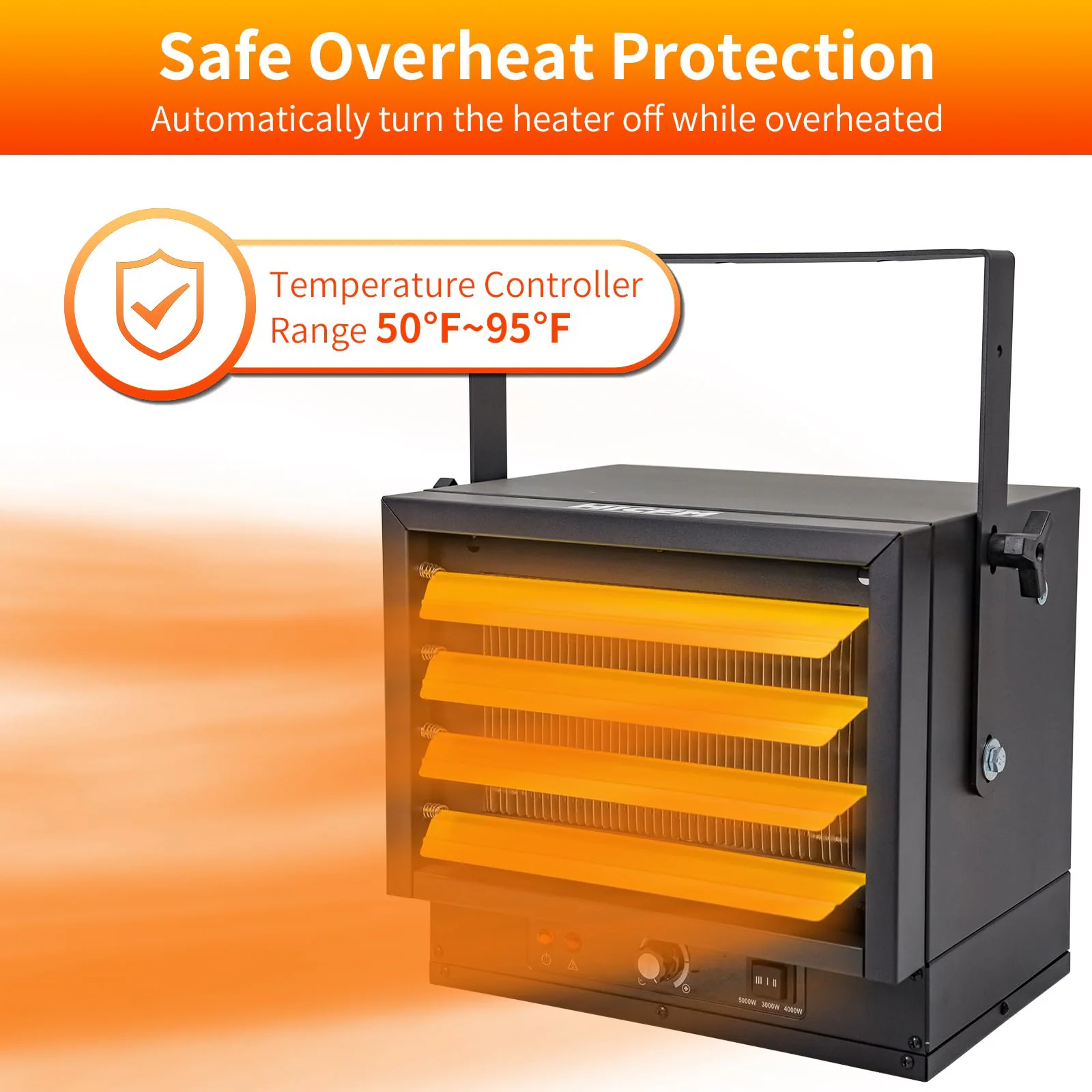 EdenDirect Up to 5000-Watt Portable Electric Garage Heater with Thermostat