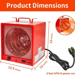 EdenDirect Up to 5600-Watt Portable with Thermostat