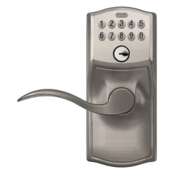Schlage Camelot Satin Nickel Electronic Handle with Keypad