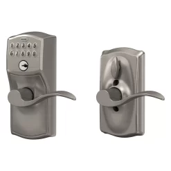 Schlage Camelot Satin Nickel Electronic Handle with Keypad