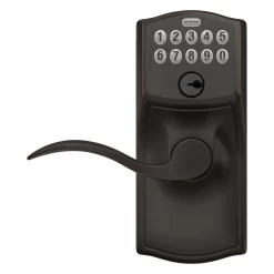 Schlage Camelot Aged Bronze Electronic Handle with Keypad