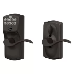 Schlage Camelot Aged Bronze Electronic Handle with Keypad