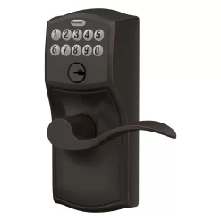 Schlage Camelot Aged Bronze Electronic Handle with Keypad