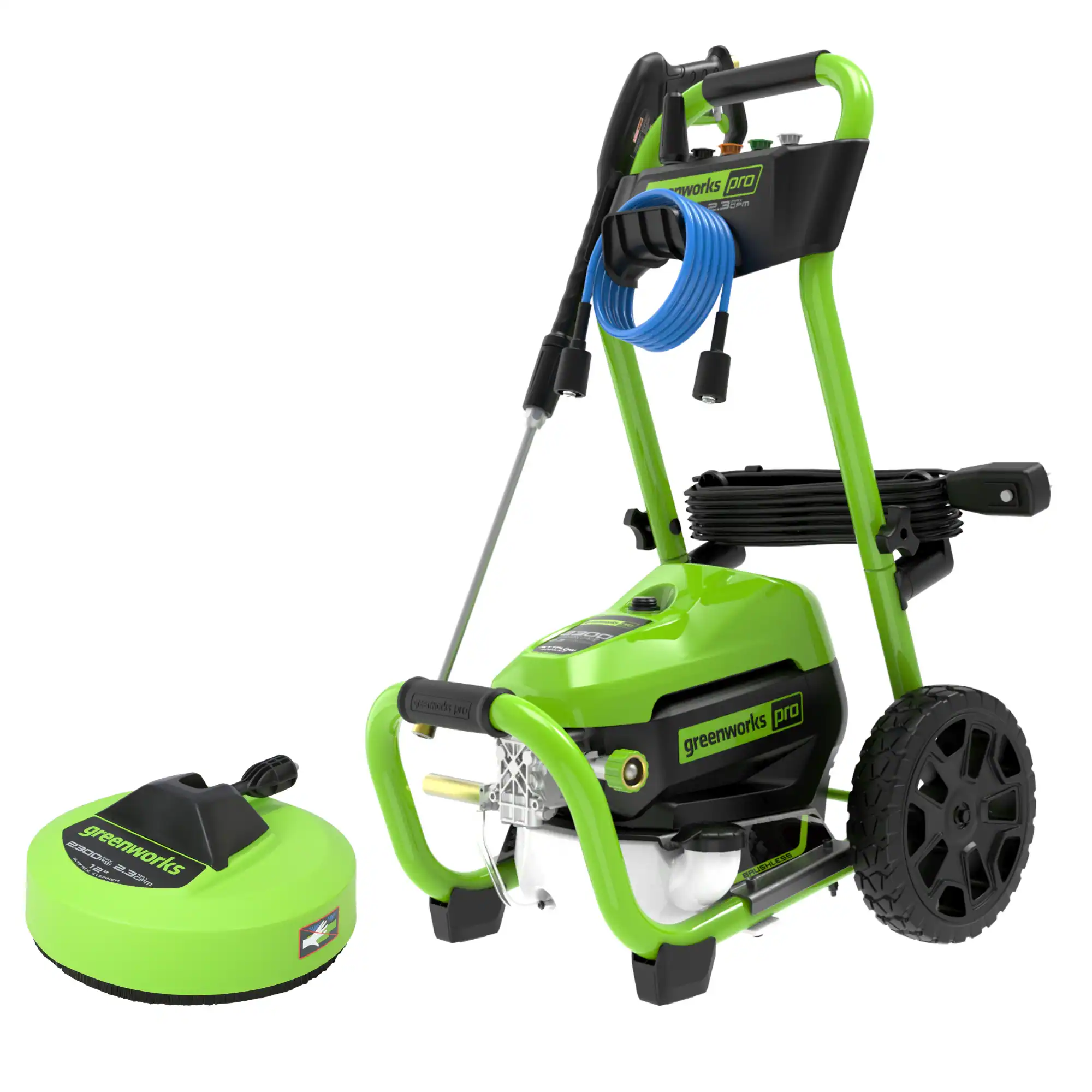 Greenworks 2300 PSI 1.2-GPM Cold Water Electric Pressure Washer with 5 Spray Tips and Surface Cleaner