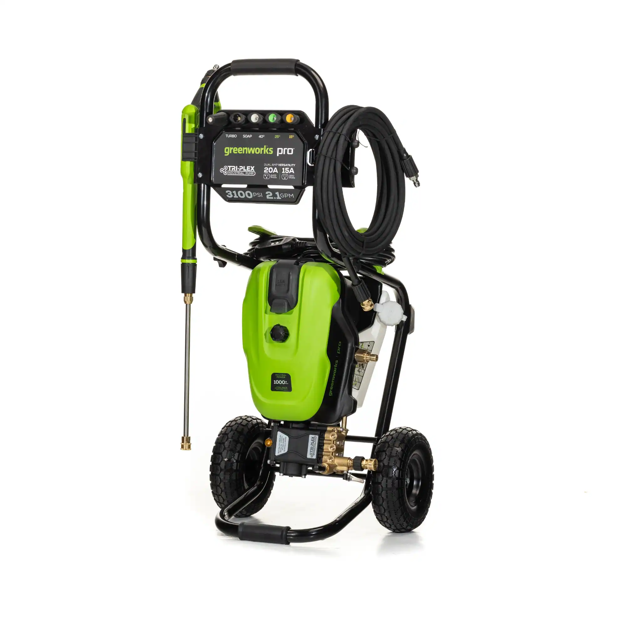Greenworks Industrial Grade 3100 PSI 2.1-GPM Cold Water Electric Pressure Washer with 5 Spray Tips