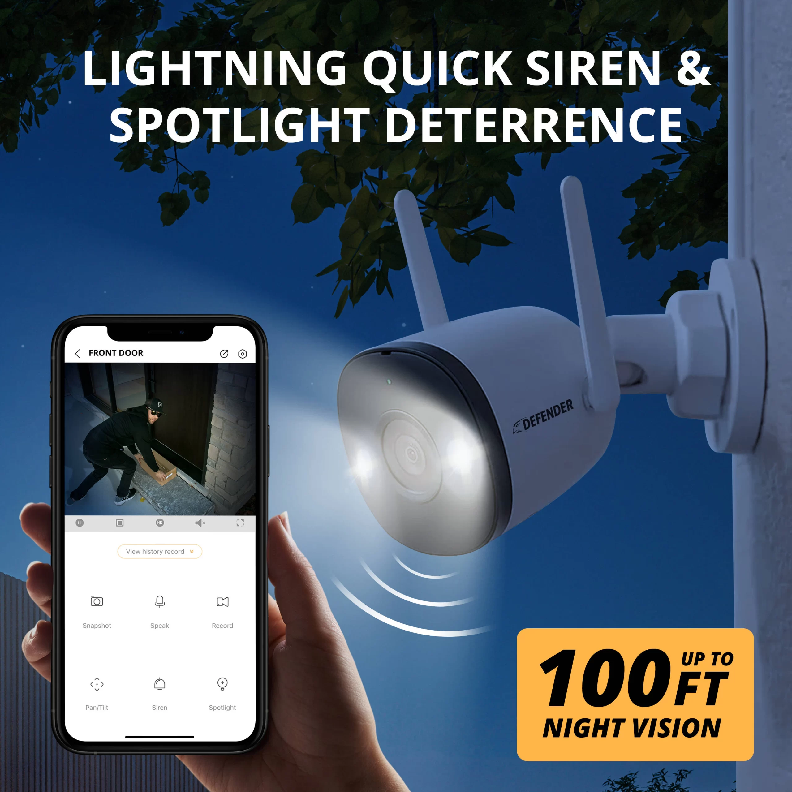 Defender Guard Pro 4K AI Indoor/Outdoor 2-Channel 2-Camera 4K Plug-in Bullet Micro Sd (Included) Security Camera System