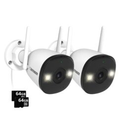 Defender Guard Pro 4K AI Indoor/Outdoor 2-Channel 2-Camera 4K Plug-in Bullet Micro Sd (Included) Security Camera System