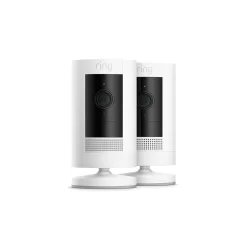 Ring Stick Up Cam Battery - Indoor/Outdoor Smart Security Wifi Video Camera with 2-Way Talk, Night Vision, 2-Pack, White