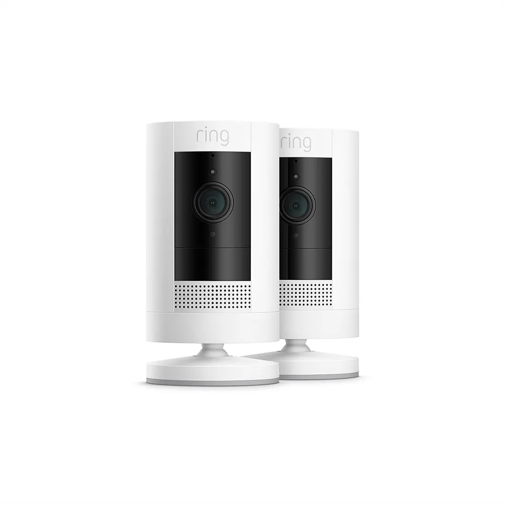 Ring Stick Up Cam Battery - Indoor/Outdoor Smart Security Wifi Video Camera with 2-Way Talk, Night Vision, 2-Pack, White