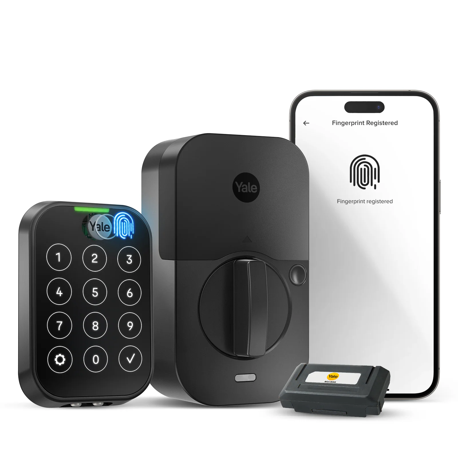 Yale Assure Lock 2 Black Suede Smart Lock Electronic Deadbolt with Wifi Bluetooth Fingerprint Touchscreen Keypad