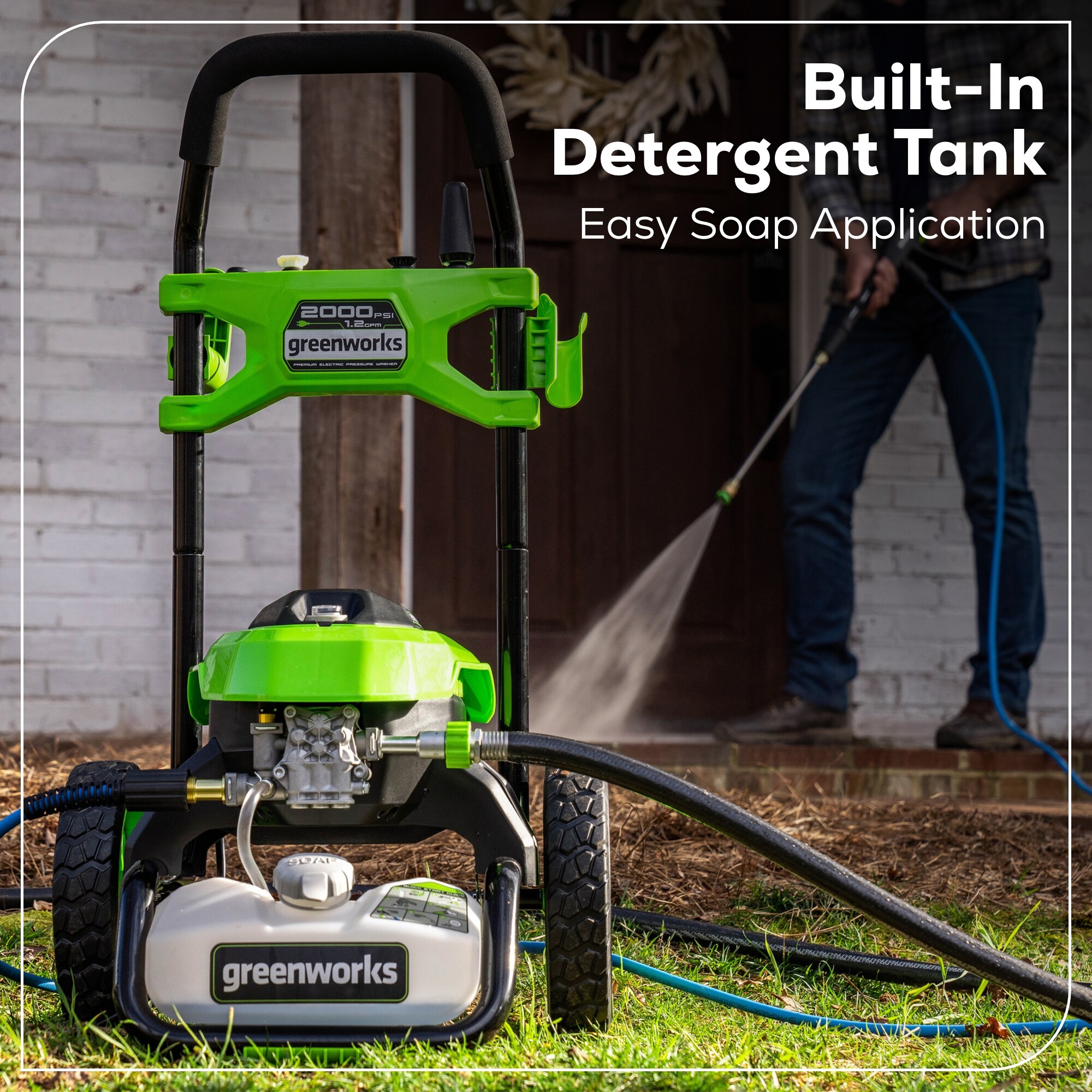 Greenworks 2000 PSI 1.2-GPM Cold Water Electric Pressure Washer with 4 Spray Tips and Surface Cleaner