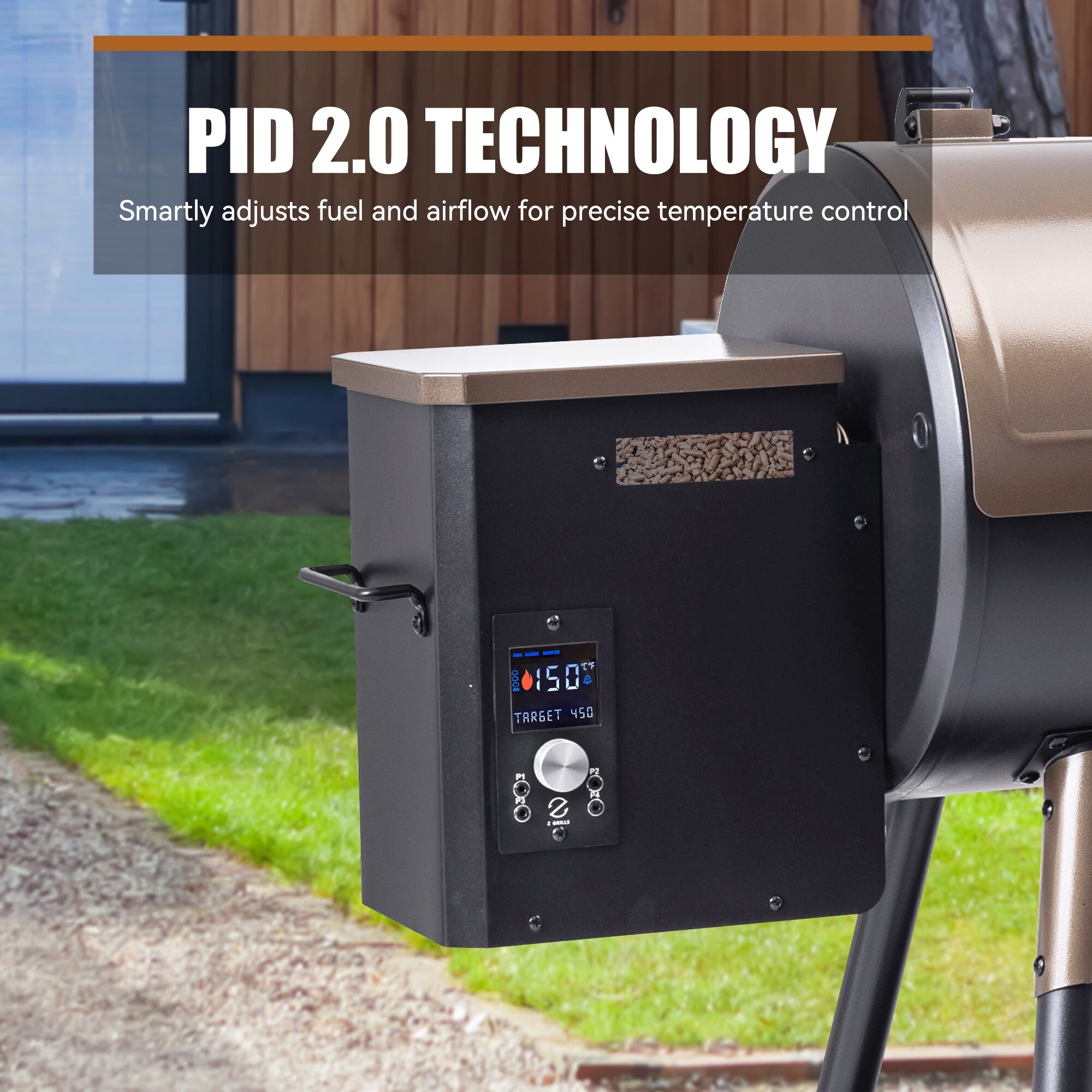 Z GRILLS Grill Elite ZPG-550B4 with Meat Probes 549-Sq in Bronze Pellet Grill