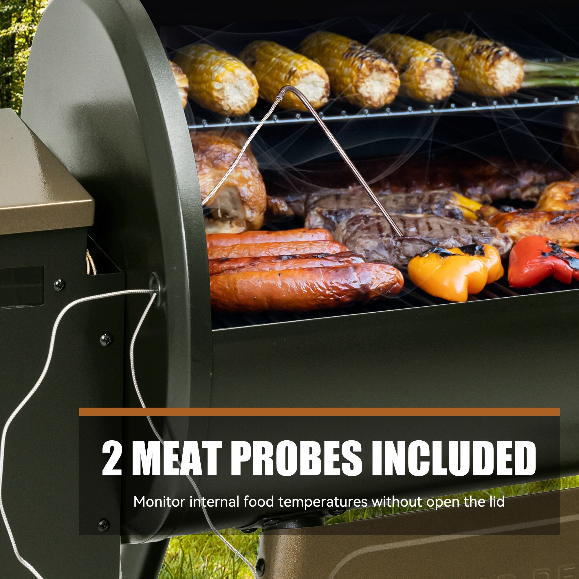 Z GRILLS Grill Elite ZPG-550B4 with Meat Probes 549-Sq in Bronze Pellet Grill