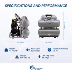 California Air Tools 4.6-Gallon Stationary Electric 120 PSI Twin Stack Air Compressor