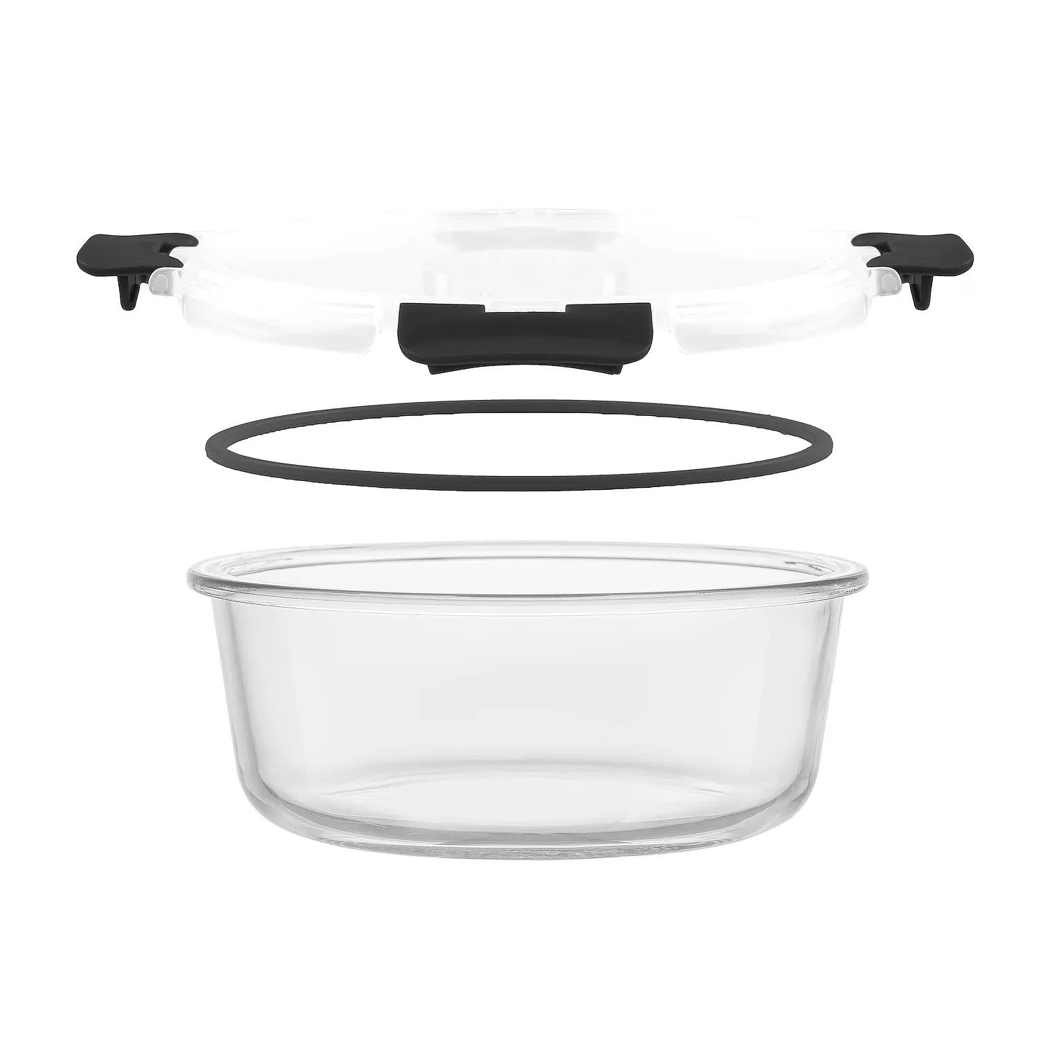 JoyJolt 24-Piece Glass Storage Containers with Leakproof Lids Set - Black