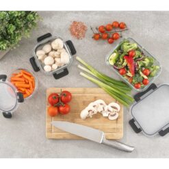 JoyJolt 24-Piece Glass Storage Containers with Leakproof Lids Set - Black