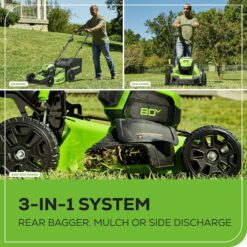 Greenworks 80-volt Max 21-in Cordless Push Lawn Mower 4 Ah (1-Battery and Charger Included)